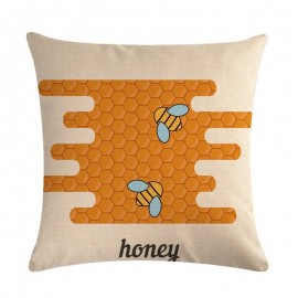 Housse de coussin carré avec motifs abeille - modele 7