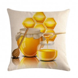 Housse de coussin carré avec motifs abeille - modele 17
