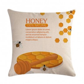 Housse de coussin carré avec motifs abeille - modele 21