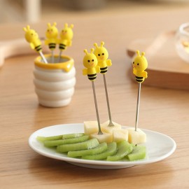 lot de 6 Mini fourchettes apéro en forme d'abeille