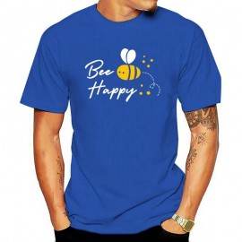T-shirt homme col rond  Bee Happy bleu