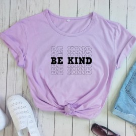 T-shirt femme imprimé Bee Kind parme violet