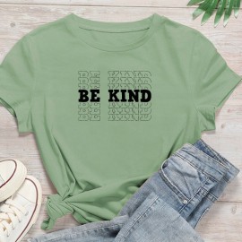 T-shirt femme imprimé Bee Kind vert menthe