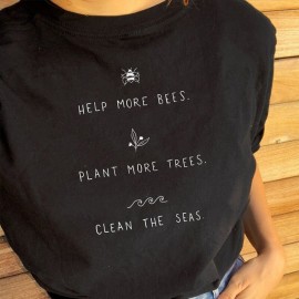 tshirt abeille Help More bee noir