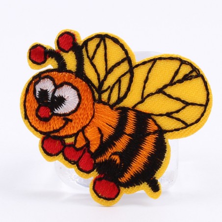 patch abeille de dessin animé de coloris jaune et rouge