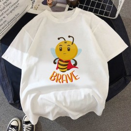 T-shirt abeille à col rond femme
