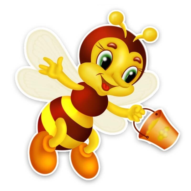 Grand autocollant PVC abeille qui transporte du miel