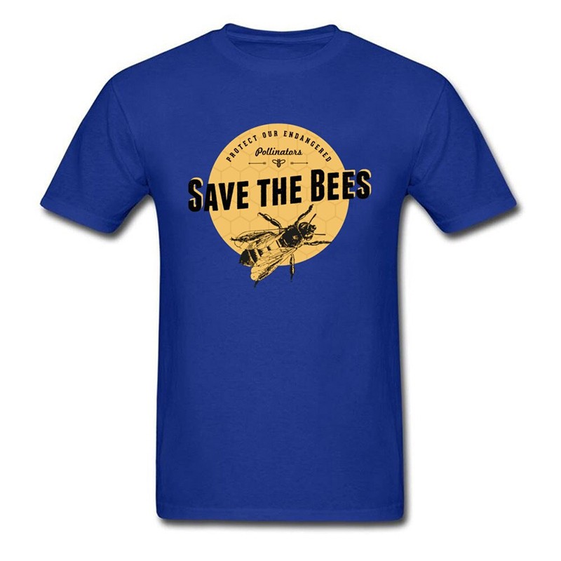 T-shirt Vintage Abeille Homme Save The Bees Bleu
