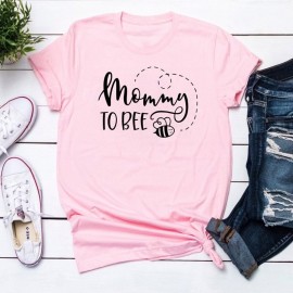 T-shirt Vintage Abeille pour Femmes Mommy to Be couleur rose