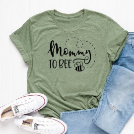 T-shirt Vintage Abeille pour Femmes Mommy to Be couleur vert