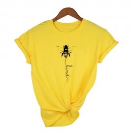 T-shirt Abeille Let it BEE à manches courtes pour femme modele 3 jaune