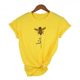 T-shirt Abeille Let it BEE à manches courtes pour femme modele 5 jaune