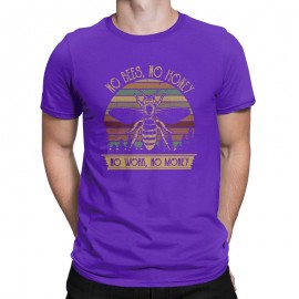 T-shirt Abeilles pour Homme No Bees, No Honey violet