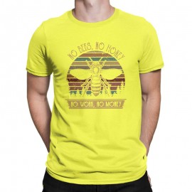 T-shirt Abeilles pour Homme No Bees, No Honey jaune