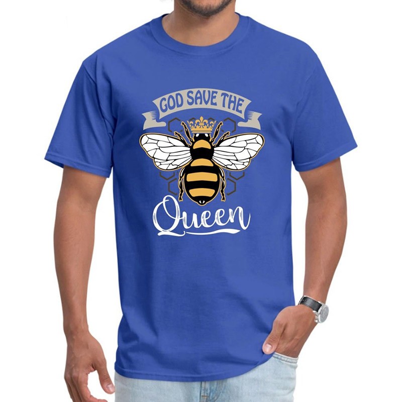 T-shirt Abeilles pour Homme God Save the Queen bleu