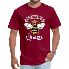 T-shirt Abeilles pour Homme God Save the Queen burgundy