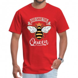 T-shirt Abeilles pour Homme God Save the Queen rouge