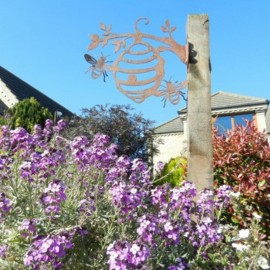 Figurine en nid d'abeille en métal décoration de jardin d'extérieur
