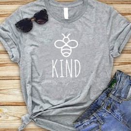 T-shirt Abeille pour femme Bee Kind gris