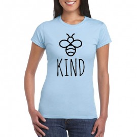 T-shirt Abeille pour femme Bee Kind bleu