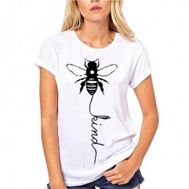 T-shirt Abeilles pour Femme Bee Kind blanc