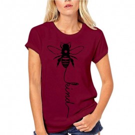 T-shirt Abeilles pour Femme Bee Kind burgundy