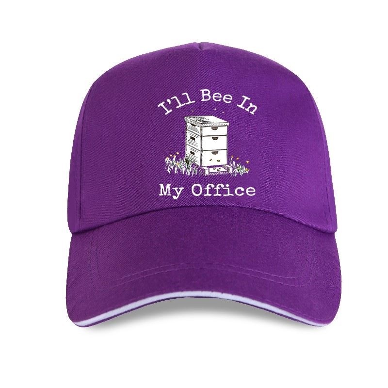 Casquette Abeille unisexe inscription I'll BEE in my Office violet