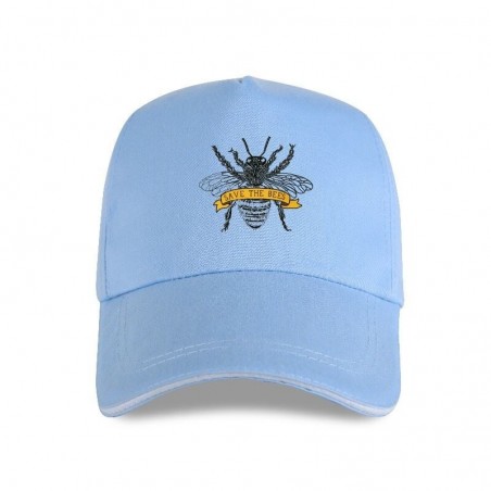 Casquette Abeille Apilculteur inscription Sauvons les abeilles bleu clair