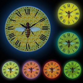Horloge murale  abeille Avec ou sans cadre - Lumineuse
