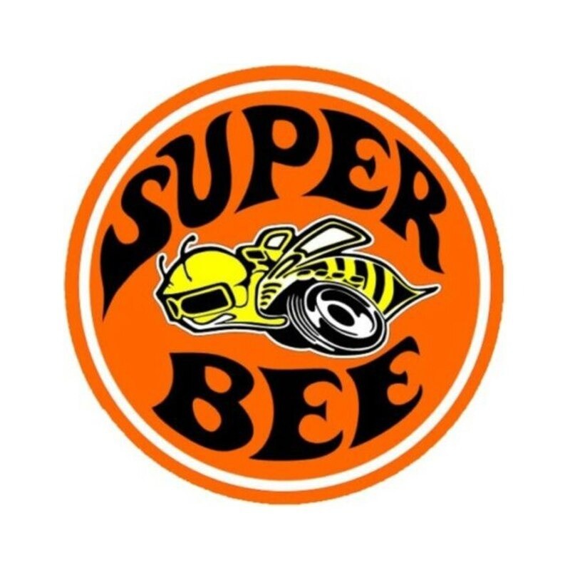 Autocollant abeille pour casque avec inscription Super Bee - Modèle 20 cm