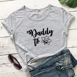 T-shirt abeille homme Daddy To BEE gris