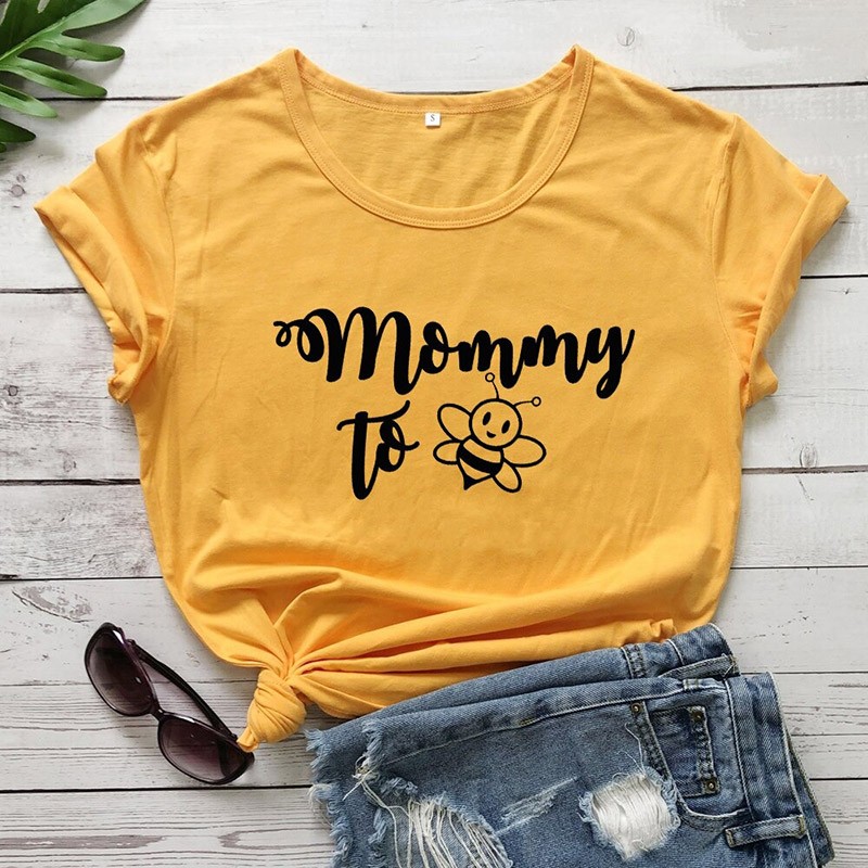 T-shirt Abeille femme Mommy To BEE jaune