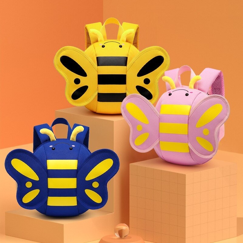 Sac à dos d'école maternelle petite abeille pour fille et garçon - 3 couleurs