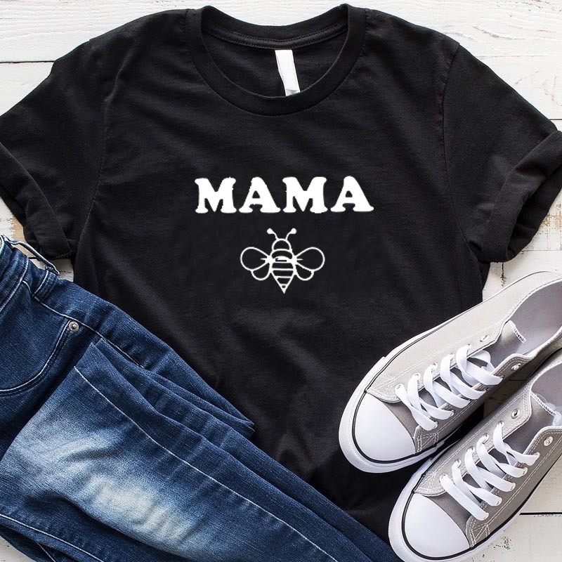 T-shirt Abeille pour femmes Mama bee - Maman abeille - noir