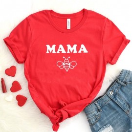T-shirt Abeille pour femmes Mama bee - Maman abeille - rouge