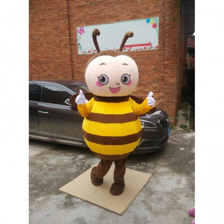 Déguisement de mascotte abeille souriante