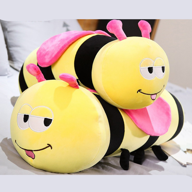 Grande peluche abeille très douce en forme d'oreiller 4 tailles