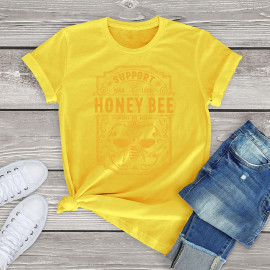 T-shirt Soutenez votre miel local - couleur jaune