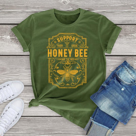 T-shirt Soutenez votre miel local - couleur vert