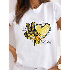 T-shirt blanc motif abeille - modèle 7