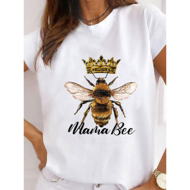 T-shirt blanc motif abeille - modèle 14