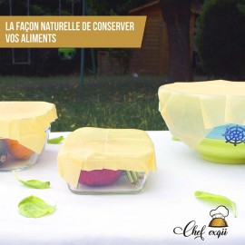3 Emballages Alimentaires en Cire d’Abeille Française Bio Réutilisables