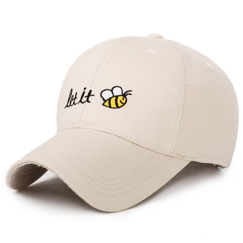 Casquette de baseball écusson Let it Bee couleur crème