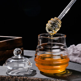 Pot à miel en verre transparent - classique et élégant
