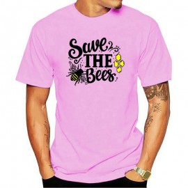 T-shirt homme retro save the bees, sauvez les abeilles - rose