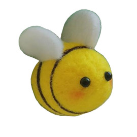 détails Porte-clés tout doux en feutre  une abeille pour vos secrets !