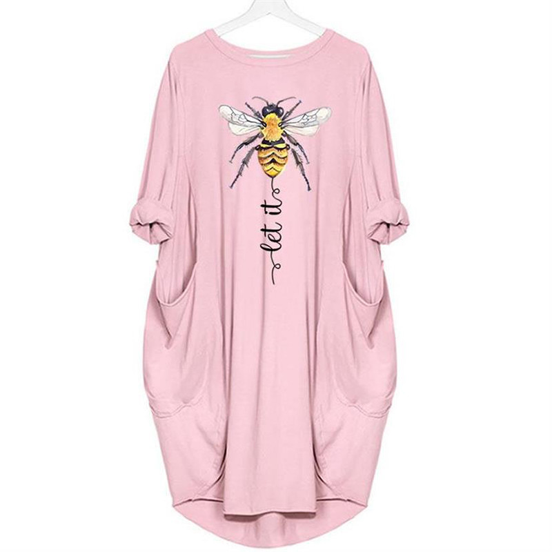 La robe t-shirt la plus cool ! Let it BEE les poches - couleur rose