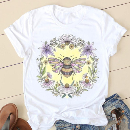 T-shirt basique abeille romantique