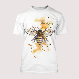 T-shirt long abeille aquarelle