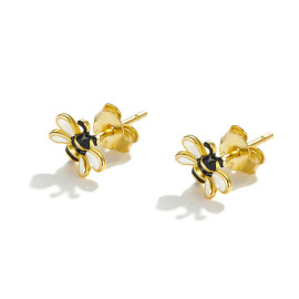 boucle oreille abeille Magnifique Minuscules clous en argent abeille de dessin animé